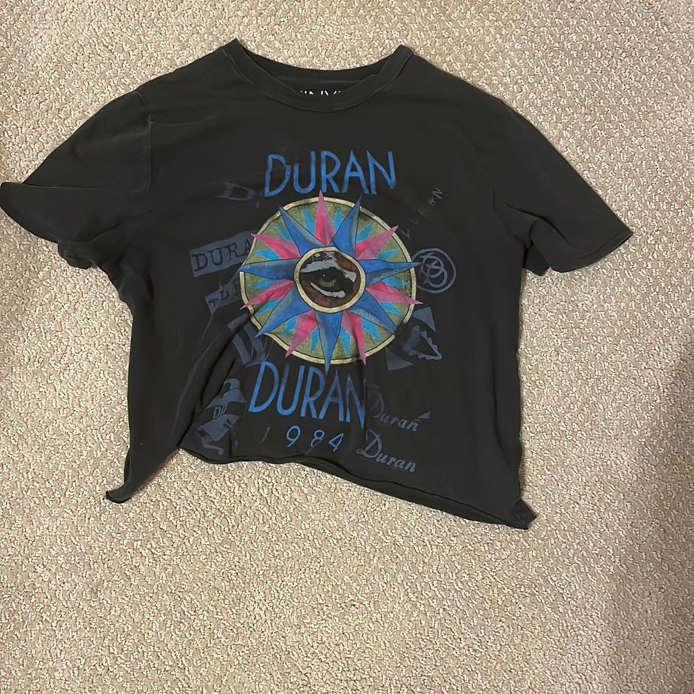 black duran duran cropped shirt